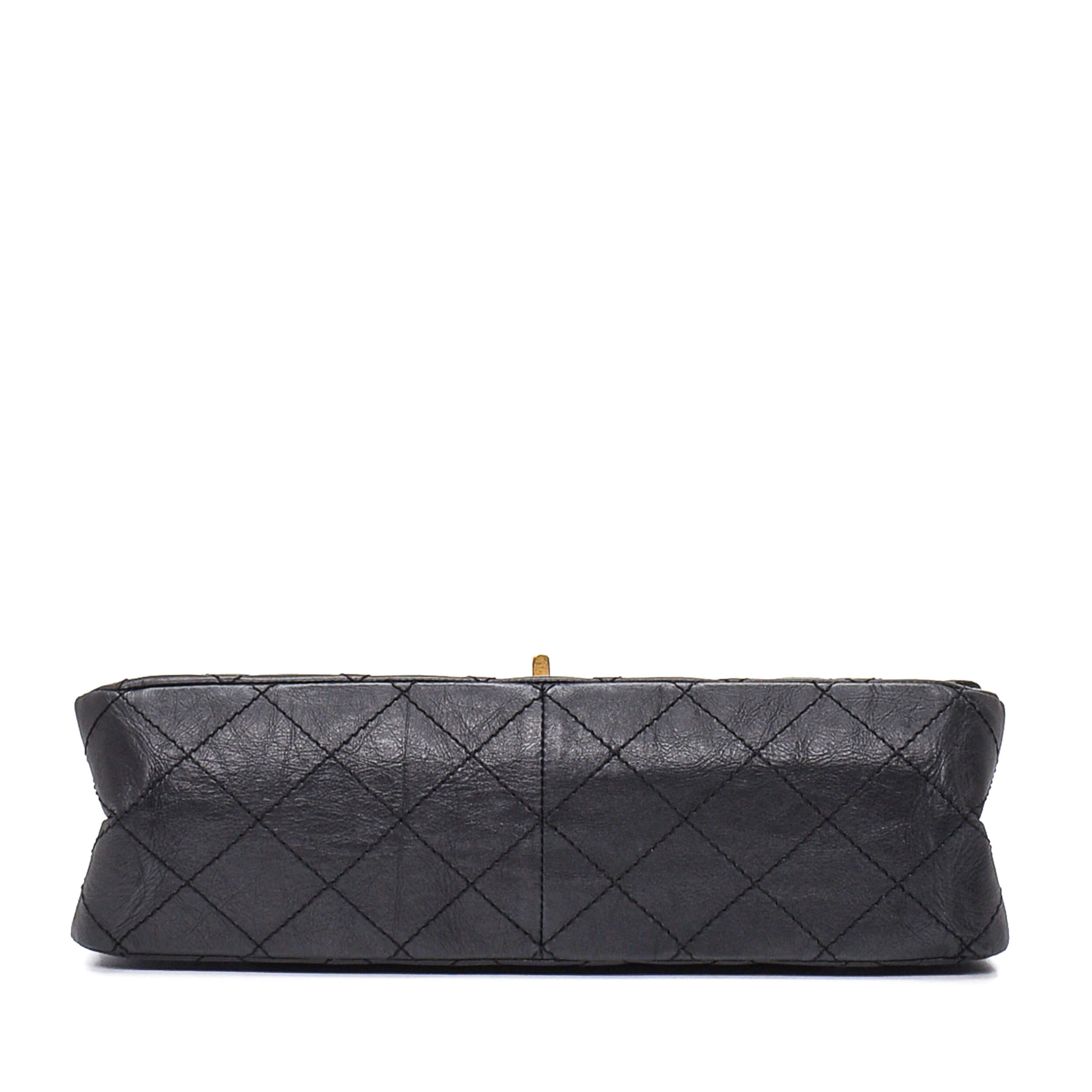 Chanel - Black Quilted Distressed Leather Reissue Dou Bag 